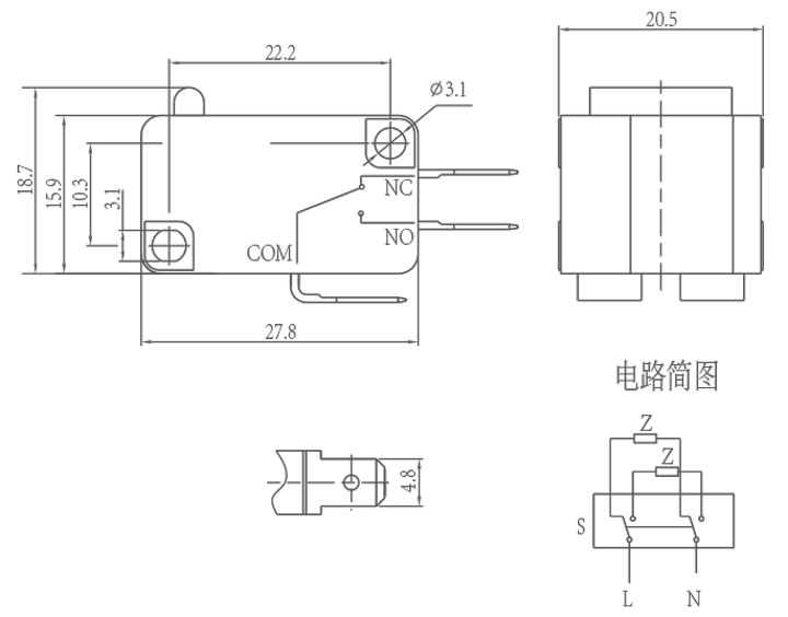 HK14 Micro Switch Series,HK-04G Series,HK-14-16AP-1118,Yueqing Tongda ...